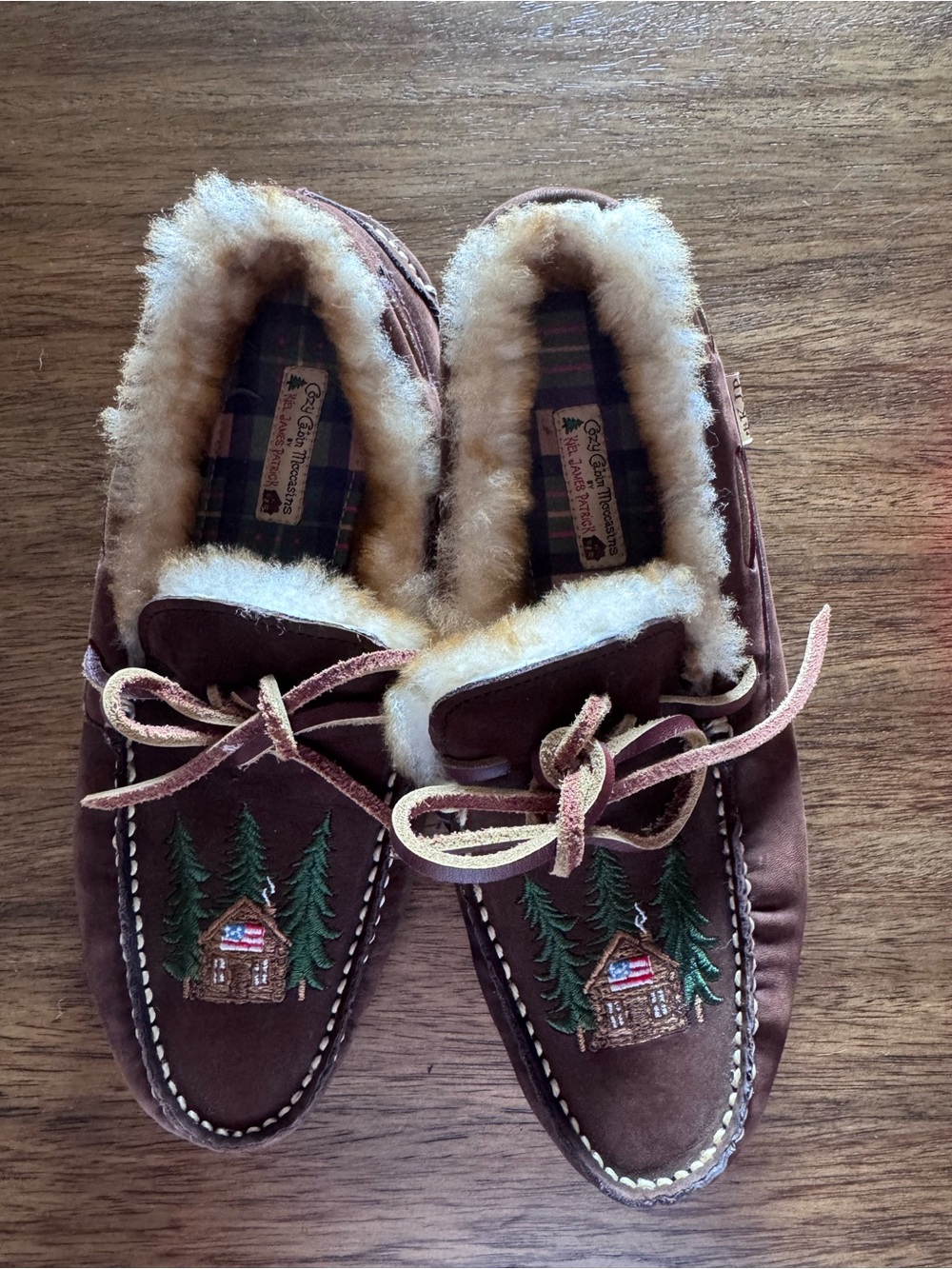 Kiel James Patrick Brown Cozy Cabin Moccasin Slippers